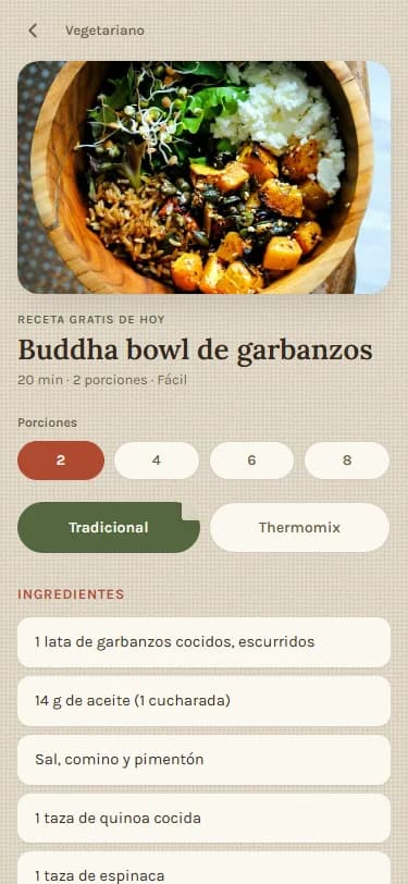 Elige Tradicional o Thermomix