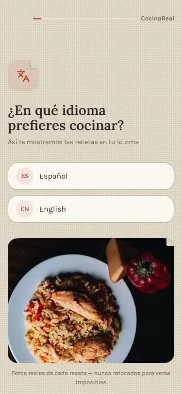 Elige tu idioma al abrir la app