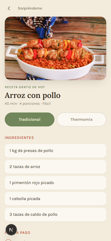 Elige Tradicional o Thermomix