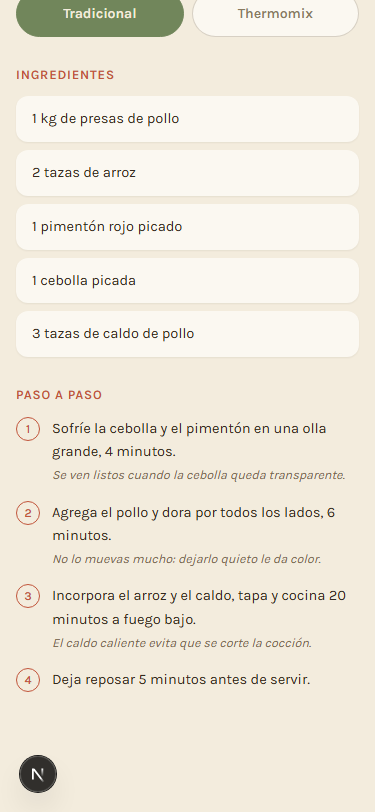 Ingredientes y paso a paso, sin adivinar